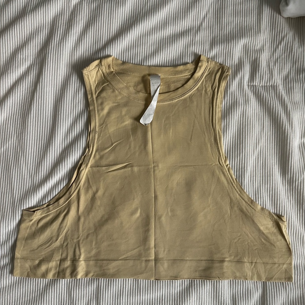 avocado Pale Yellow Cropped Tank Top